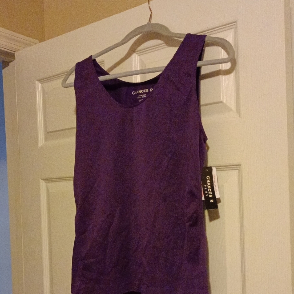 Royal Purple Sleeveless V-Neck Cami Soft Knit 2x/3x